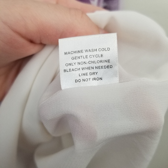 Market & Spruce Purple Floral Wrap Dress Short Sleeve Medium - Picture 7 of 7